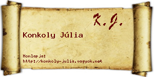 Konkoly Júlia névjegykártya